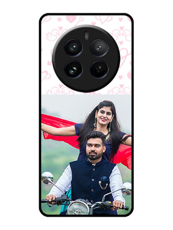 Custom Realme 12 Pro Plus 5G Custom Glass Phone Case - Pink Flying Heart Design