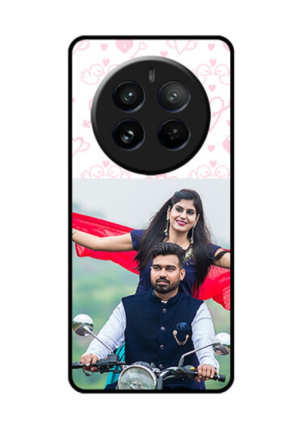 Realme 12 Pro Plus 5G Custom Glass Phone Case - Pink Flying Heart Design