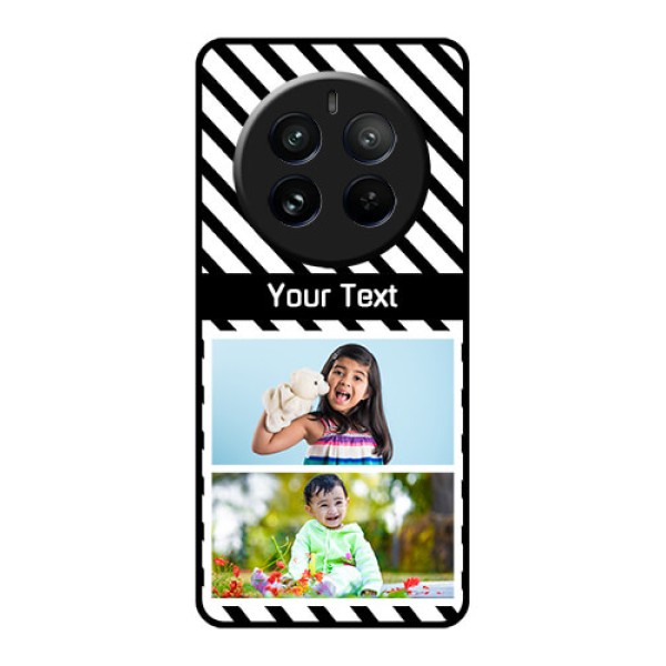 Realme 12 Pro Plus 5G Custom Glass Phone Case - Black And White Stripes Design Realme 12 Pro Plus 5G Custom Glass Phone Case - Black And White Stripes Design