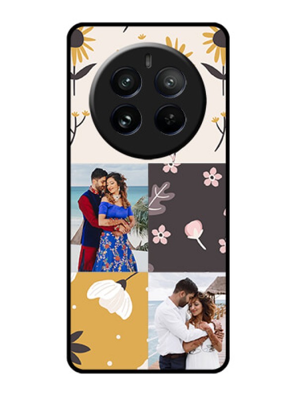 Custom Realme 12 Pro Plus 5G Custom Glass Phone Case - 3 Images With Floral Design