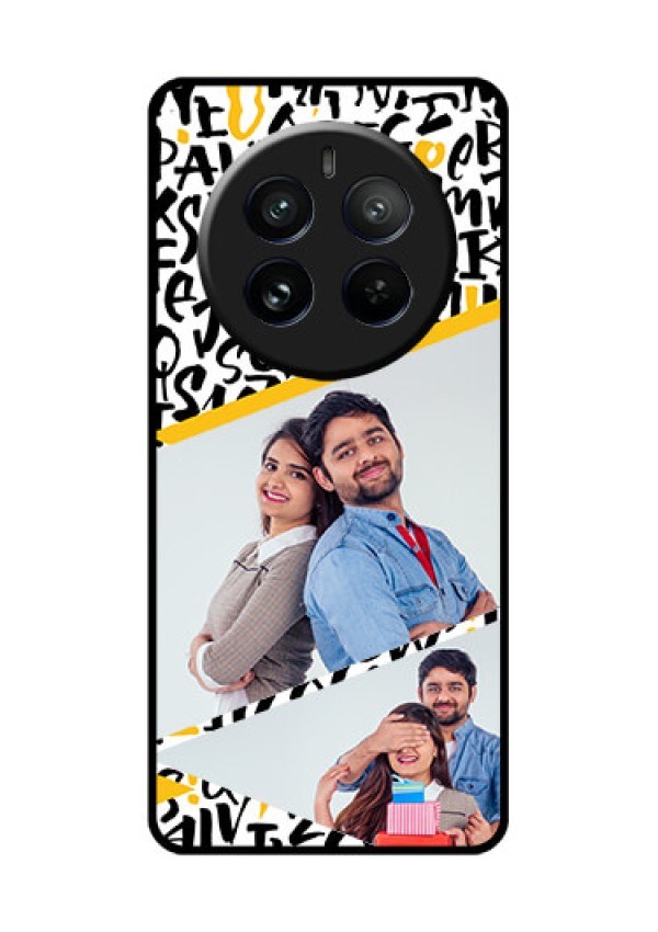 Realme 12 Pro Plus 5G Custom Glass Phone Case - Letters Pattern Design