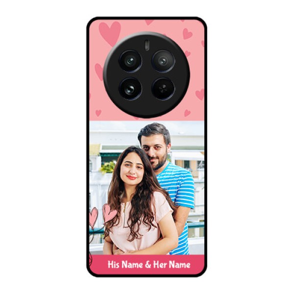 Realme 12 Pro Plus 5G Custom Glass Phone Case - Love Design Peach Color Realme 12 Pro Plus 5G Custom Glass Phone Case - Love Design Peach Color