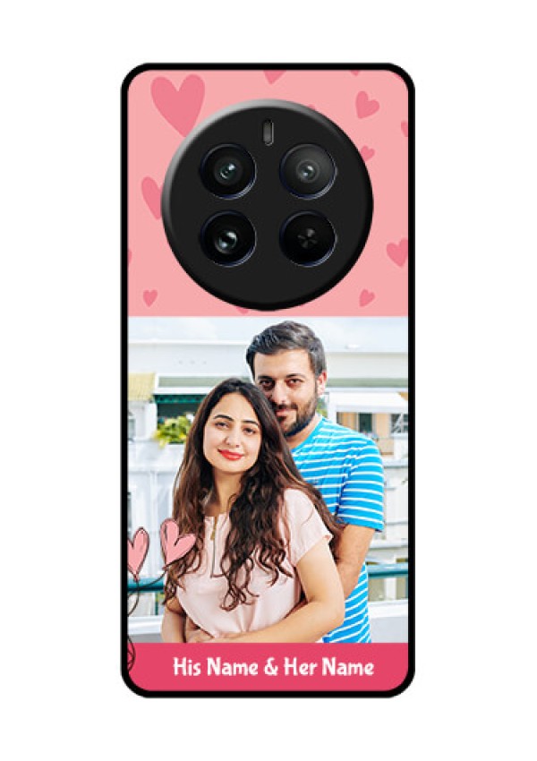 Realme 12 Pro Plus 5G Custom Glass Phone Case - Love Design Peach Color