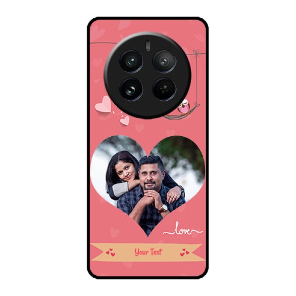 Realme 12 Pro Plus 5G Custom Glass Phone Case - Peach Color Love Design Realme 12 Pro Plus 5G Custom Glass Phone Case - Peach Color Love Design