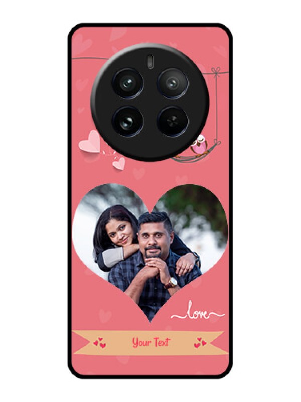 Custom Realme 12 Pro Plus 5G Custom Glass Phone Case - Peach Color Love Design