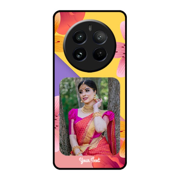 Realme 12 Pro Plus 5G Custom Glass Phone Case - 3 Image With Vintage Floral Design Realme 12 Pro Plus 5G Custom Glass Phone Case - 3 Image With Vintage Floral Design