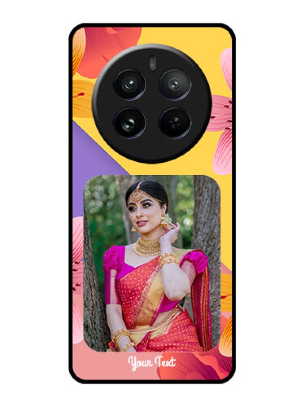 Custom Realme 12 Pro Plus 5G Custom Glass Phone Case - 3 Image With Vintage Floral Design