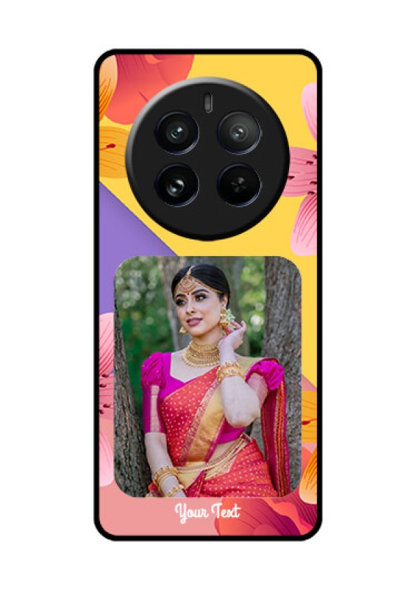 Realme 12 Pro Plus 5G Custom Glass Phone Case - 3 Image With Vintage Floral Design