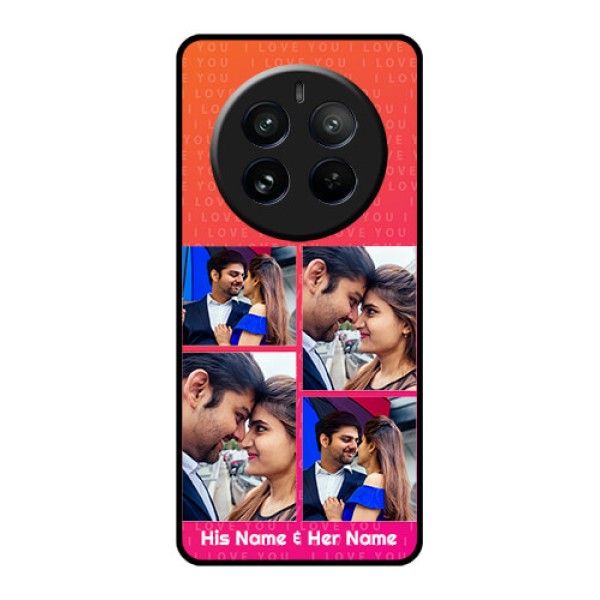 Realme 12 Pro Plus 5G Custom Glass Phone Case - I Love You Pink Design
