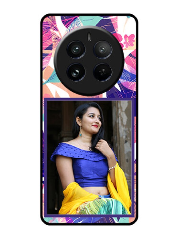 Custom Realme 12 Pro Plus 5G Custom Glass Phone Case - Abstract Floral Design