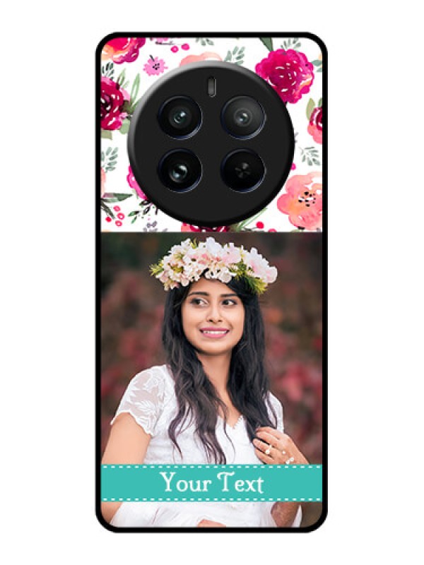 Custom Realme 12 Pro Plus 5G Custom Glass Phone Case - Water Colors Floral Design