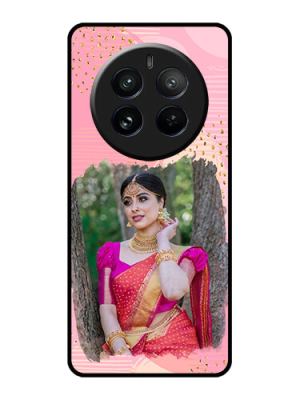 Custom Realme 12 Pro Plus 5G Custom Glass Phone Case - Gold Glitter Splash Design