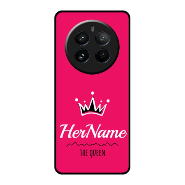 Realme 12 Pro Plus 5G Custom Glass Phone Case - Queen With Name Design Realme 12 Pro Plus 5G Custom Glass Phone Case - Queen With Name Design