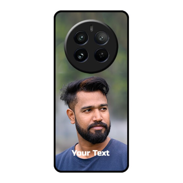 Realme 12 Pro Plus 5G Custom Glass Phone Case - Photo With Text Design