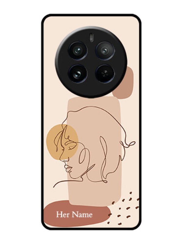 Custom Realme 12 Pro Plus 5G Custom Glass Phone Case - Calm Woman Line Art Design