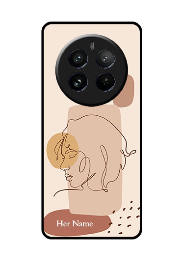 Realme 12 Pro Plus 5G Custom Glass Phone Case - Calm Woman Line Art Design