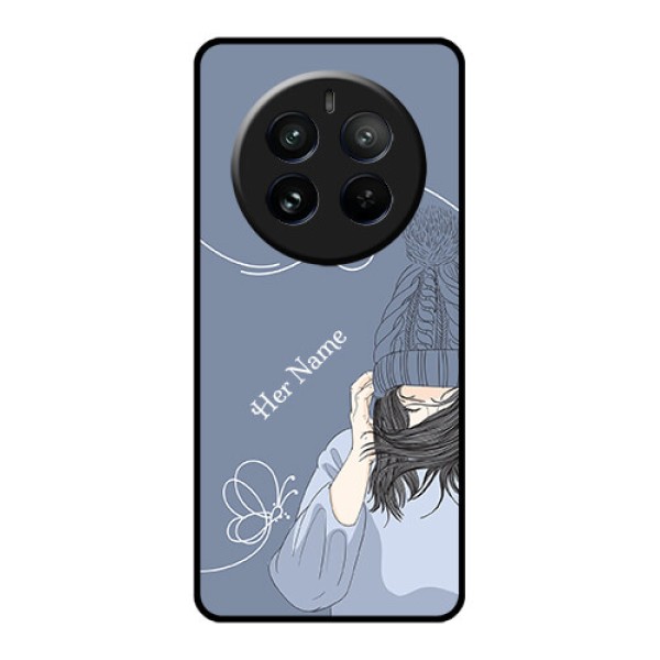 Realme 12 Pro Plus 5G Custom Glass Phone Case - Girl In Winter Outfit Design Realme 12 Pro Plus 5G Custom Glass Phone Case - Girl In Winter Outfit Design