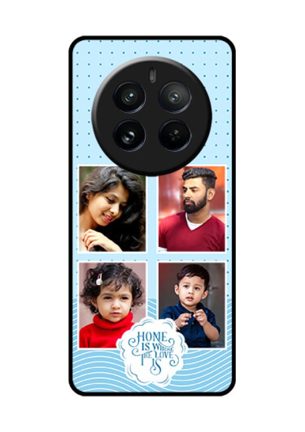 Realme 12 Pro Plus 5G Custom Glass Phone Case - Cute Love Quote With 4 Pic Upload Design