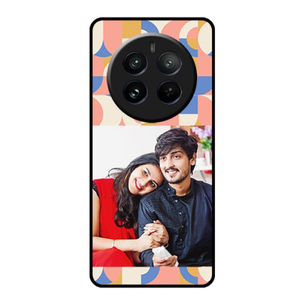 Realme 12 Pro Plus 5G Custom Glass Phone Case - Semi - Circle Maze Pattern Design Realme 12 Pro Plus 5G Custom Glass Phone Case - Semi - Circle Maze Pattern Design
