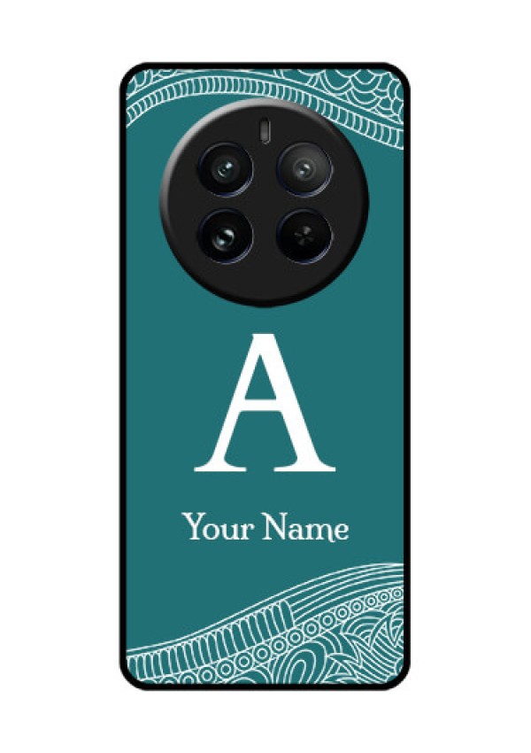 Realme 12 Pro Plus 5G Custom Glass Phone Case - Line Art Pattern With Custom Name Design