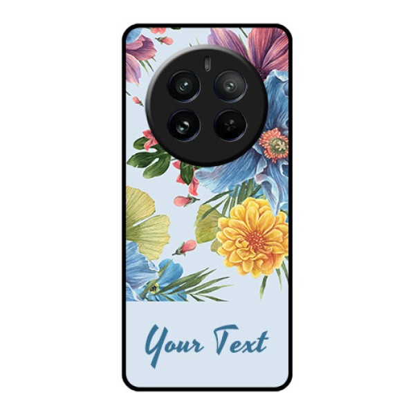 Realme 12 Pro Plus 5G Custom Glass Phone Case - Stunning Watercolored Flowers Painting Design Realme 12 Pro Plus 5G Custom Glass Phone Case - Stunning Watercolored Flowers Painting Design