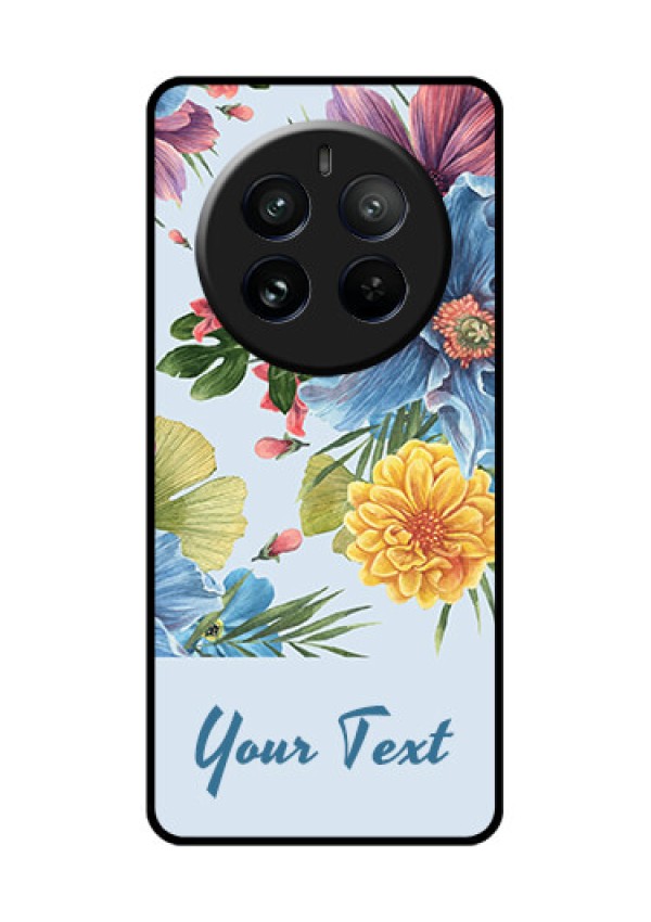 Realme 12 Pro Plus 5G Custom Glass Phone Case - Stunning Watercolored Flowers Painting Design