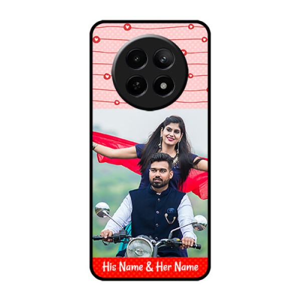 Realme 12X 5G Custom Glass Phone Case - Red Pattern Case Design