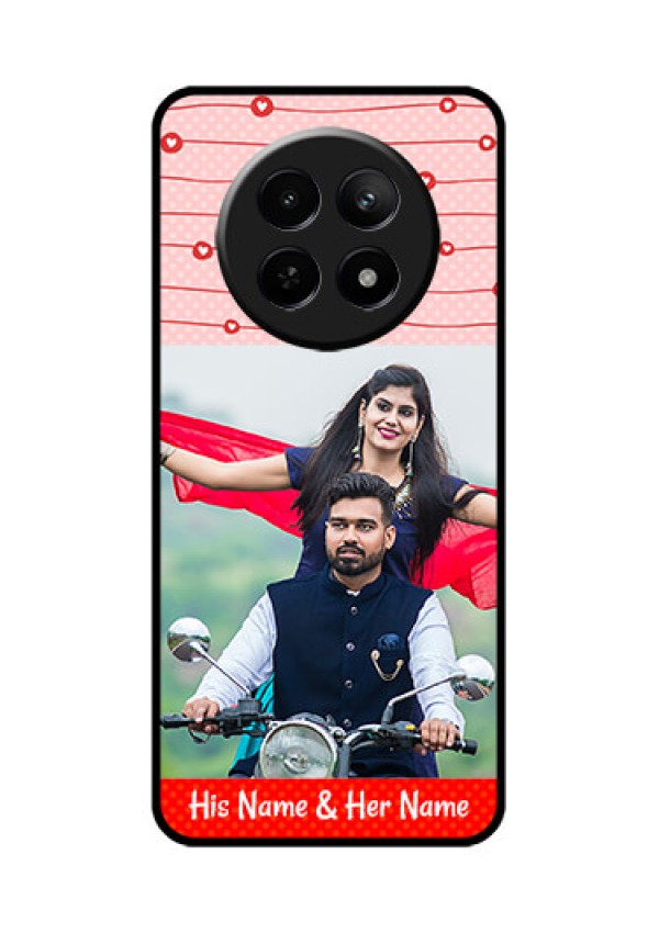 Realme 12X 5G Custom Glass Phone Case - Red Pattern Case Design