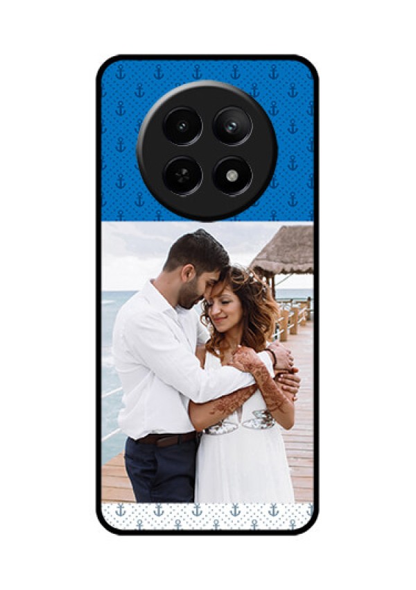 Realme 12X 5G Custom Glass Phone Case - Blue Anchors Design