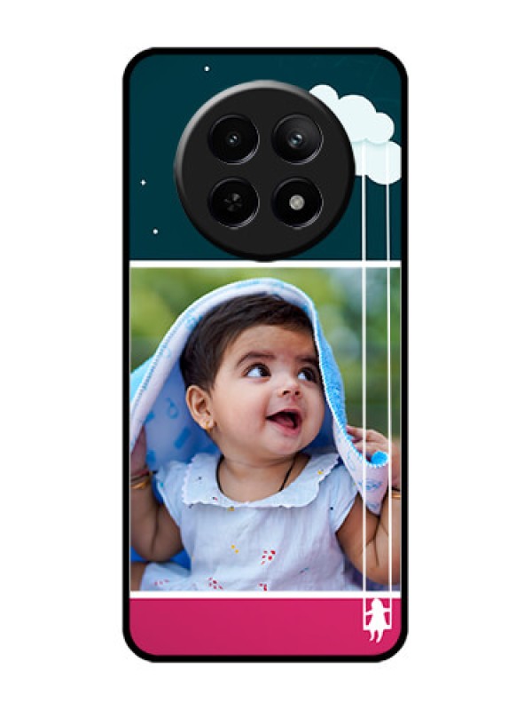 Custom Realme 12X 5G Custom Glass Phone Case - Cute Girl With Cloud Design