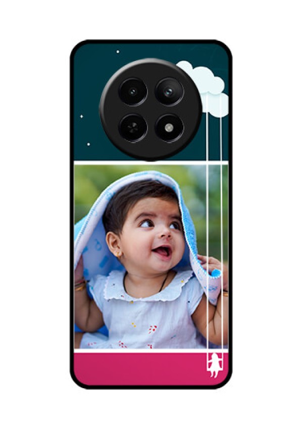 Realme 12X 5G Custom Glass Phone Case - Cute Girl With Cloud Design