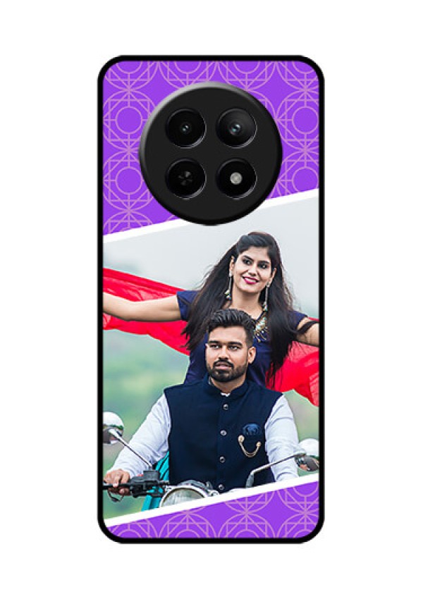 Realme 12X 5G Custom Glass Phone Case - Violet Color Pattern Design