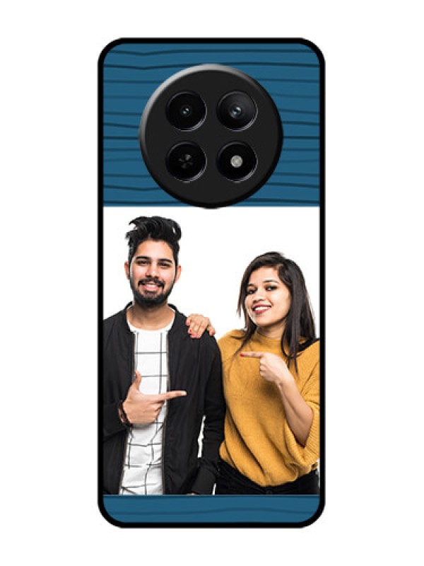 Custom Realme 12X 5G Custom Glass Phone Case - Blue Pattern Cover Design