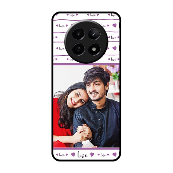 Realme 12X 5G Custom Glass Phone Case - Couples Heart Design