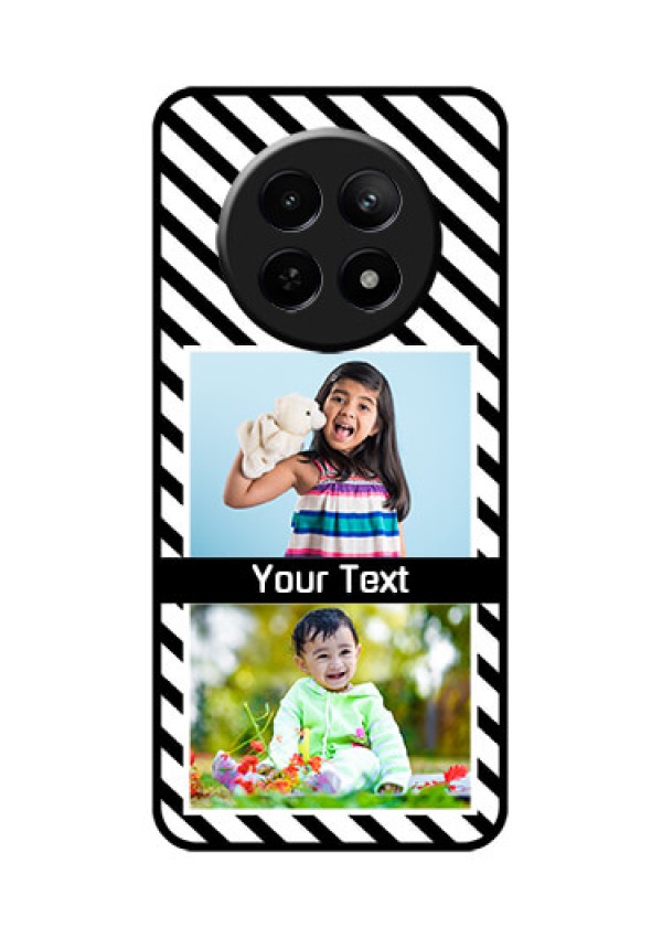 Realme 12X 5G Custom Glass Phone Case - Black And White Stripes Design