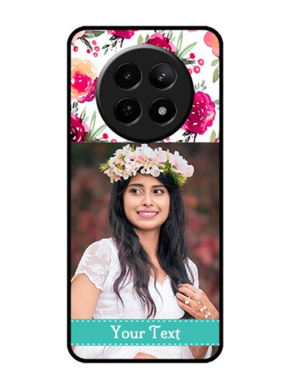 Custom Realme 12X 5G Custom Glass Phone Case - Water Colors Floral Design