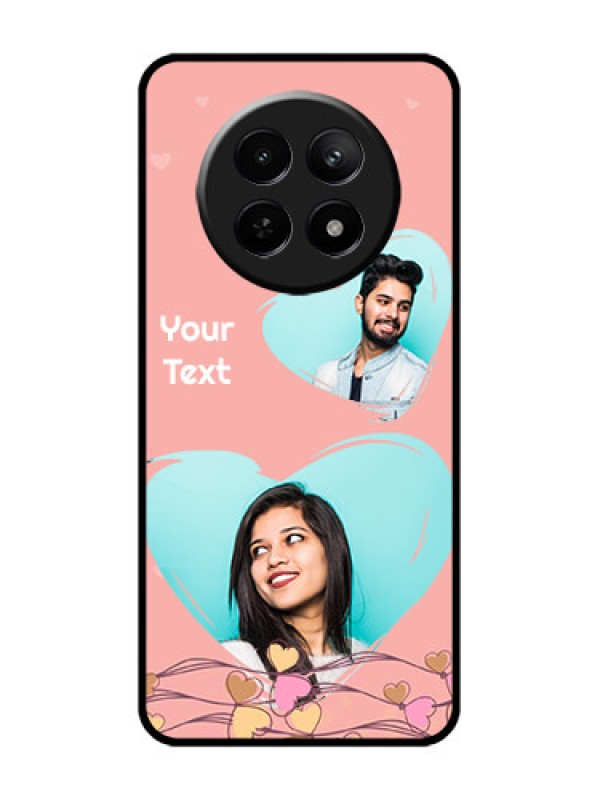 Custom Realme 12X 5G Custom Glass Phone Case - Love Doodle Design