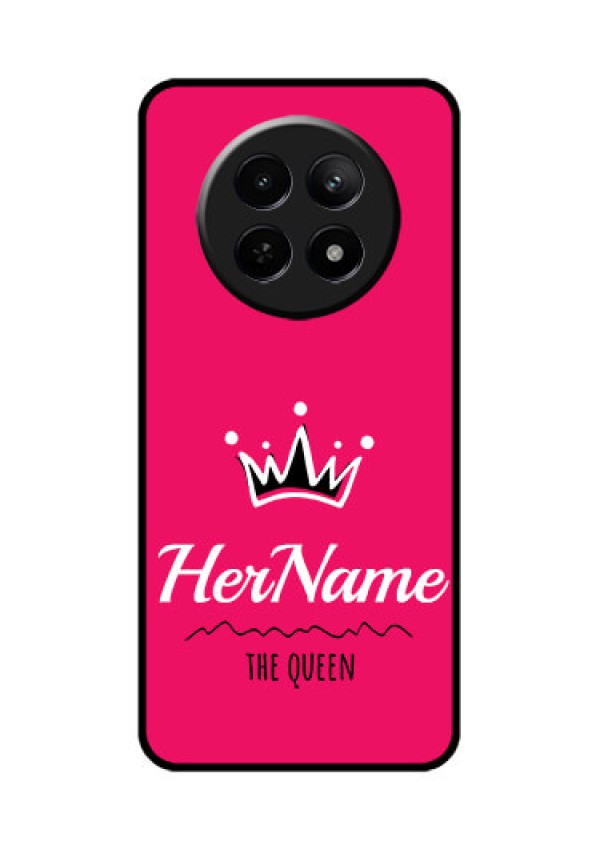 Realme 12X 5G Custom Glass Phone Case - Queen With Name Design