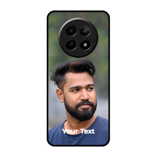Realme 12X 5G Custom Glass Phone Case - Photo With Text Design