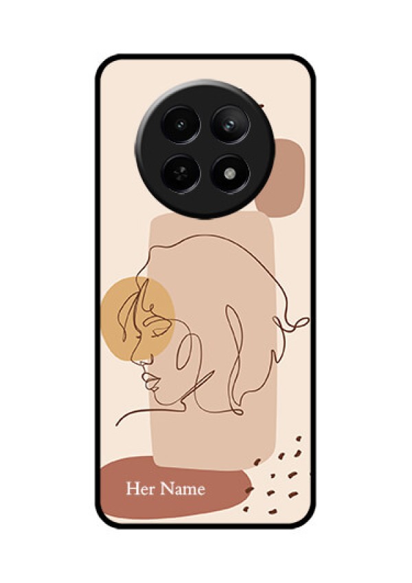 Realme 12X 5G Custom Glass Phone Case - Calm Woman Line Art Design