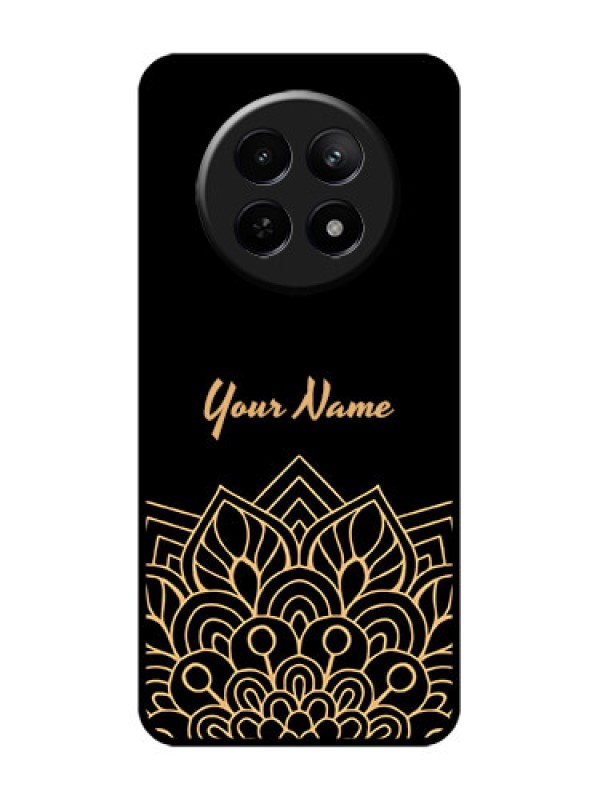 Custom Realme 12X 5G Custom Glass Phone Case - Golden Mandala Design