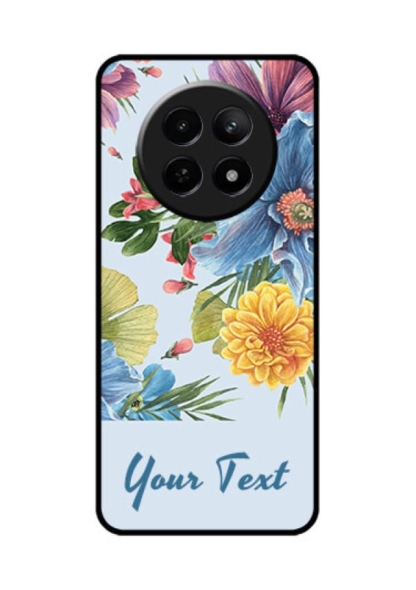 Realme 12X 5G Custom Glass Phone Case - Stunning Watercolored Flowers Painting Design