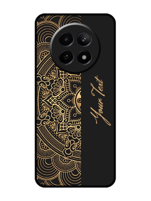 Custom Realme 12X 5G Custom Glass Phone Case - Mandala Art With Custom Text Design