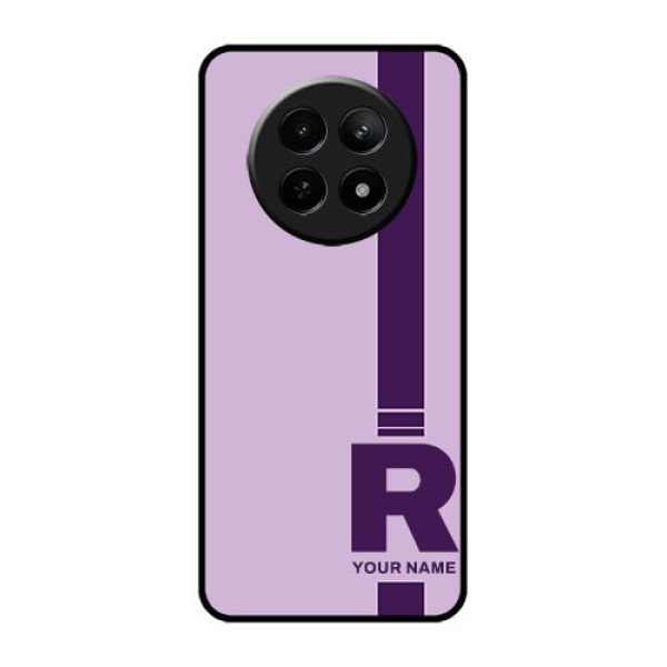 Realme 12X 5G Custom Glass Phone Case - Simple Dual Tone Stripe With Name Design
