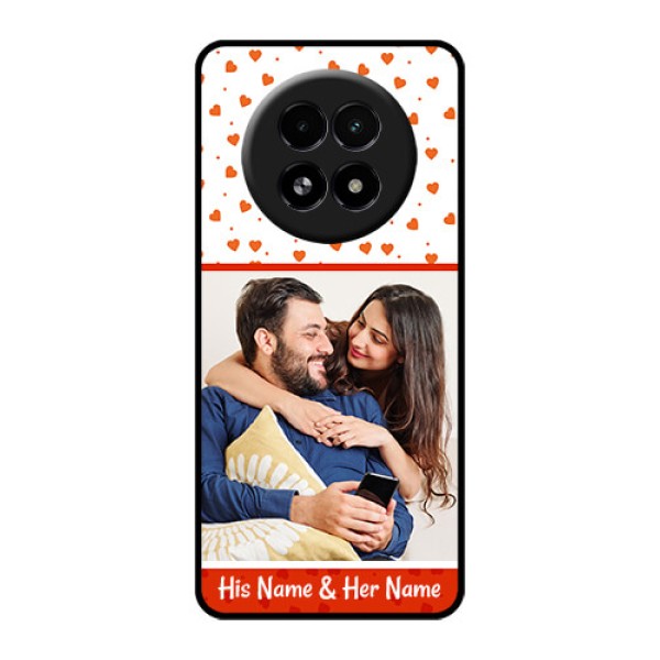 Realme 13 5G Custom Glass Phone Case - Orange Love Symbol Design