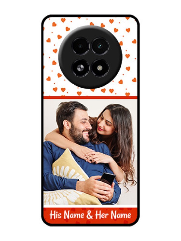 Custom Realme 13 5G Custom Glass Phone Case - Orange Love Symbol Design