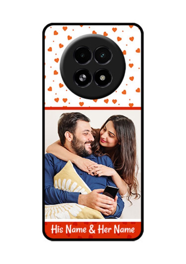 Realme 13 5G Custom Glass Phone Case - Orange Love Symbol Design