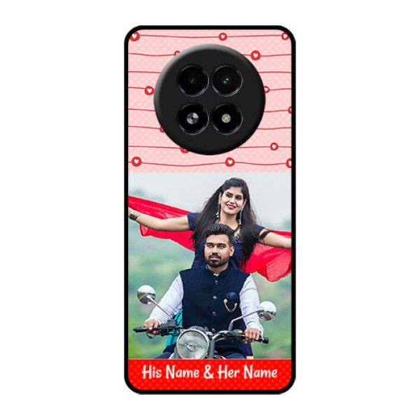 Realme 13 5G Custom Glass Phone Case - Red Pattern Case Design