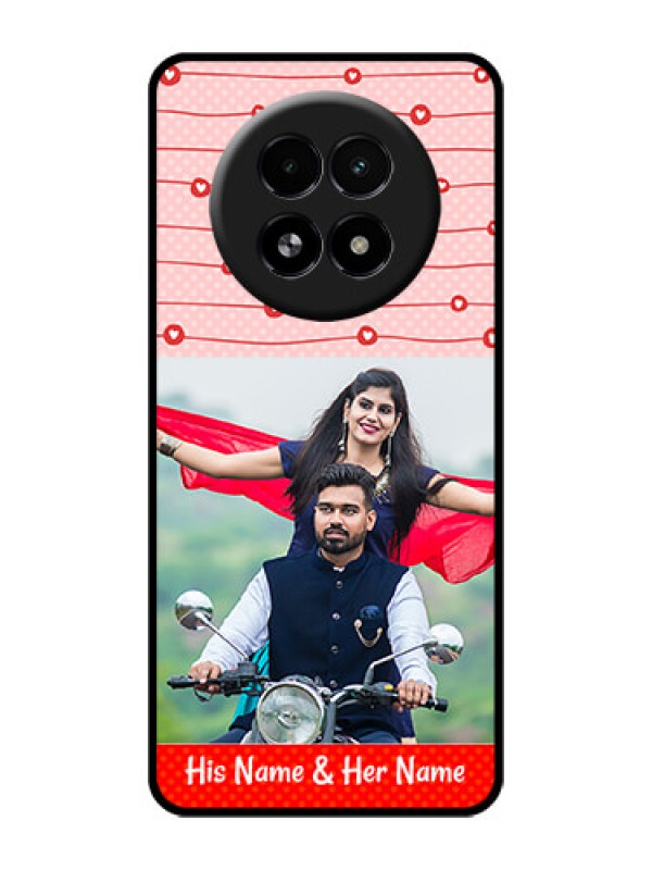 Custom Realme 13 5G Custom Glass Phone Case - Red Pattern Case Design