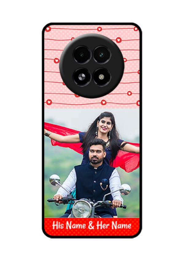 Realme 13 5G Custom Glass Phone Case - Red Pattern Case Design